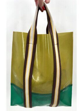 MARNI for H & M Large PVC Plastic Market Bag Shopping Tote Bag Handbag Purse